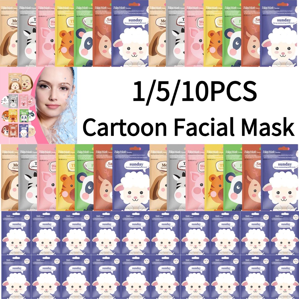 10PCSCute Karikatür Yüz Maskes - Skincare Animate incelemesi ve fiyatı
